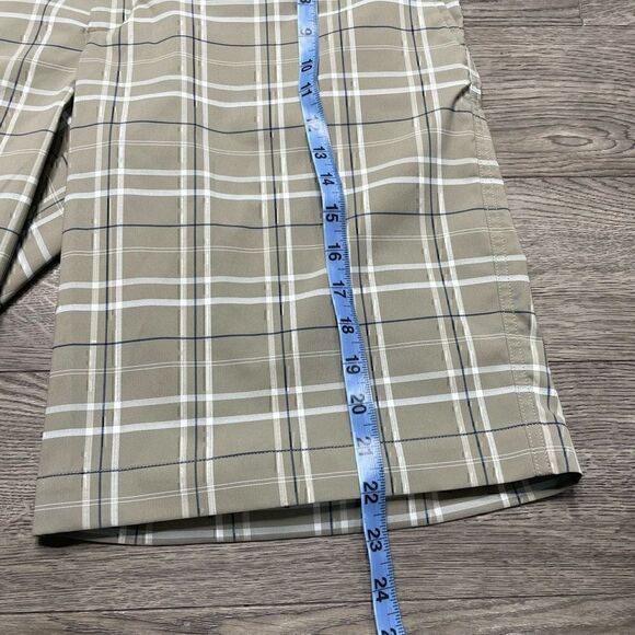 Nike Golf Shorts Mens 36 Beige Plaid Performance Dri Fit Sports Moisture Wicking - Picture 9 of 9